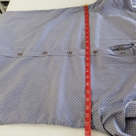 Ted Baker London Navy Geometric Print Shirt Size L (4) Long Sleeve Button Down - Picture 3 of 9